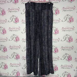 c wonder pants flare hippie black paisley print pink purple white flowy baggy
